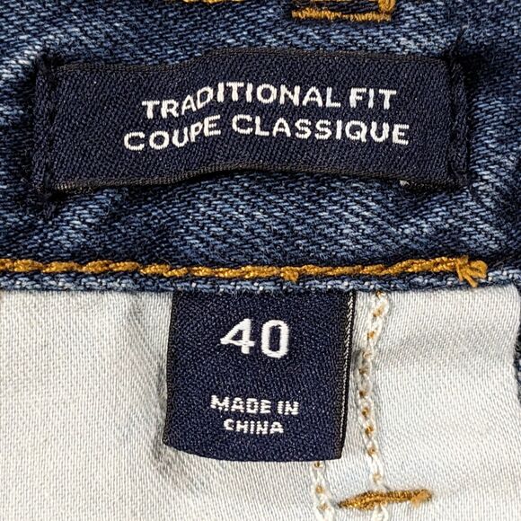 Lands' End Square Rigger Tapered Leg Jeans Men Size 40 Blue Traditional Fit - Picture 3 of 14
